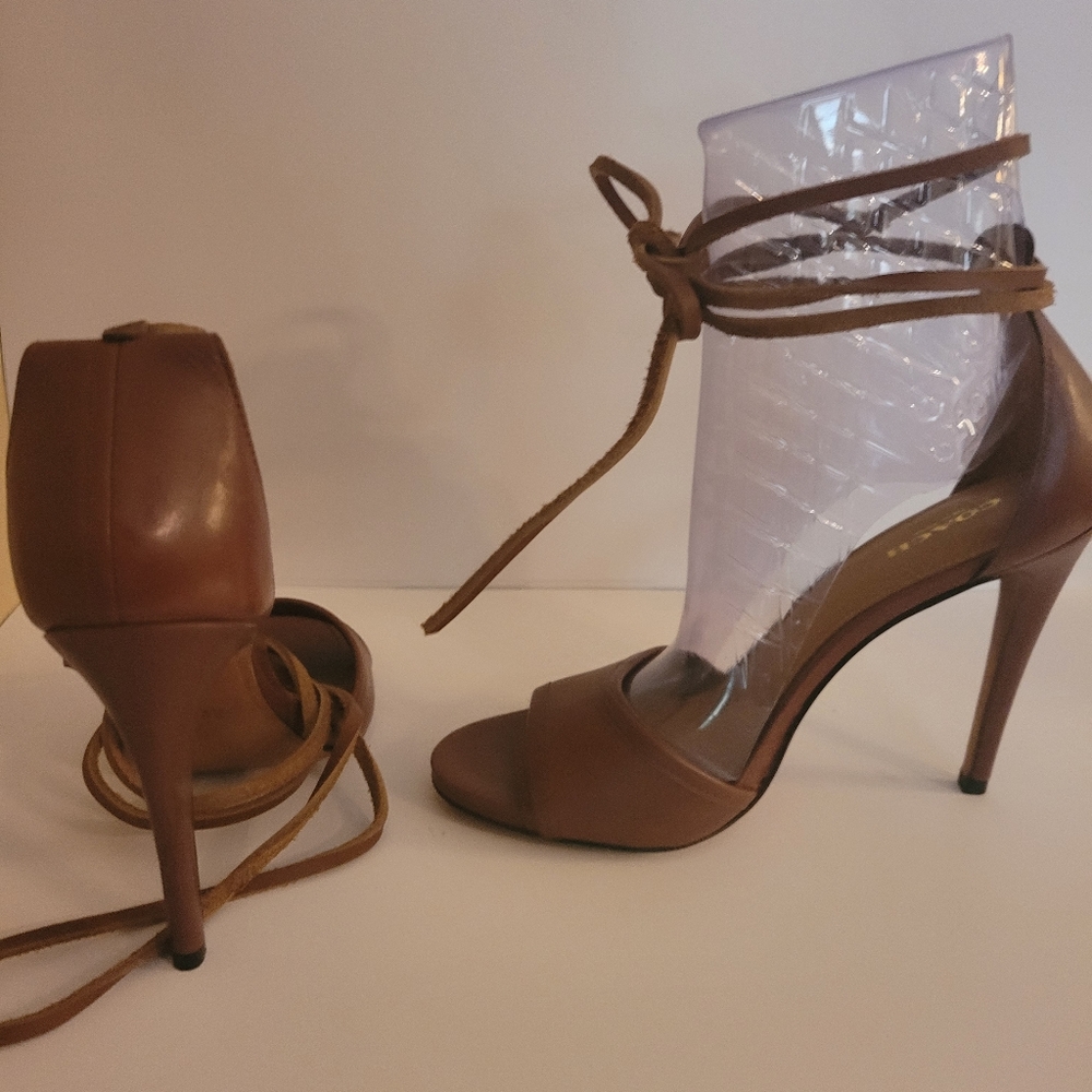Ankle strap high heel shoes